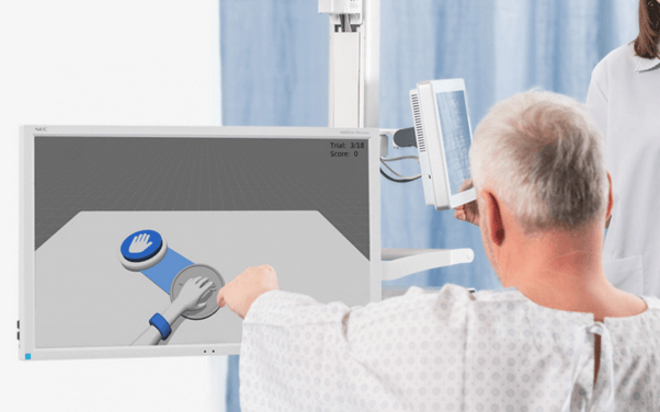 Patient working with MindMaze's solution